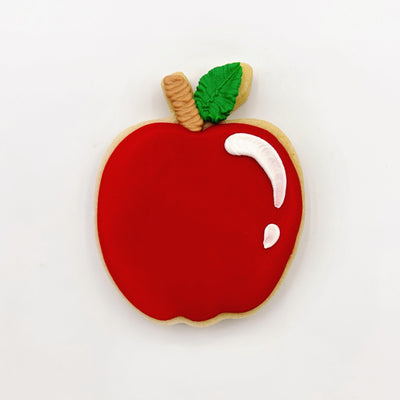 Custom decorated Apple sugar cookie by Southern Home Bakery in Orlando, Florida.