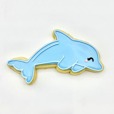 custom decorated dolphin sugar cookie from southern home bakery in orlando, florida 