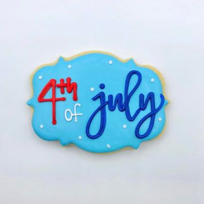 4th of July plaque decorated sugar cookie from Southern Home Bakery in Orlando, Florida