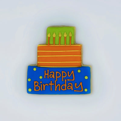 Custom decorated birthday cake sugar cookie by Southern Home Bakery in Orlando, Florida