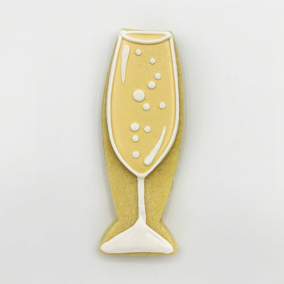 Custom, hand-decorated champagne glass sugar cookie from Southern Home Bakery in Orlando, Florida
