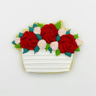 Custom Flower Basket decorated sugar cookie from Southern Home Bakery in Orlando, Florida