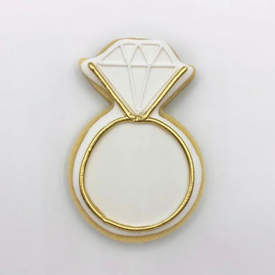 Custom Gold Wedding Ring decorated sugar cookie from Southern Home Bakery in Orlando, Florida