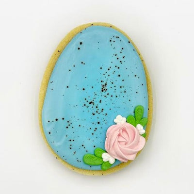 Custom speckled Easter egg decorated sugar cookie from Southern Home Bakery in Orlando, Florida