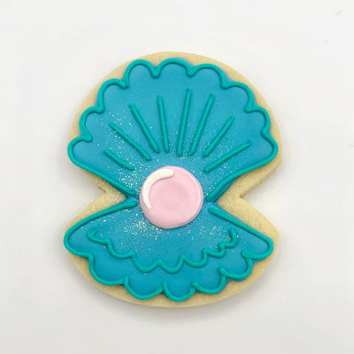 Custom clam shell decorated sugar cookies from Southern Home Bakery in Orlando, Florida