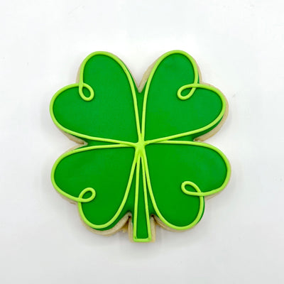 Custom Lucky Four Leaf Clover decorated sugar cookie from Southern Home Bakery in Orlando, Florida