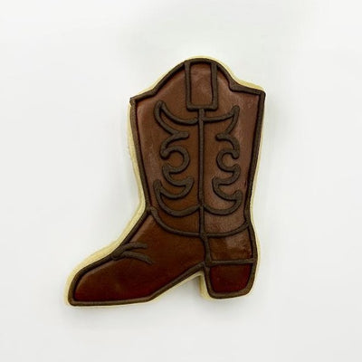 cowboy boot decorated sugar cookie from southern home bakery in orlando, florida