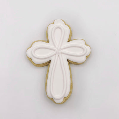 cross decorated sugar cookie from southern home bakery in orlando, florida