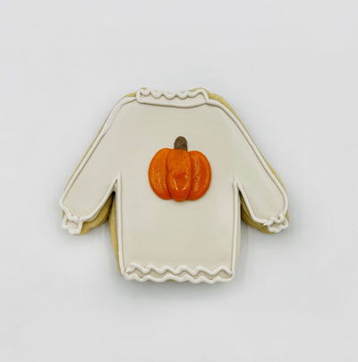 custom fall sweater decorated sugar cookie from southern home bakery in orlando, florida