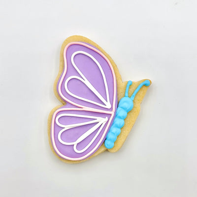 side butterfly decorated sugar cookie from southern home bakery in orlando, florida