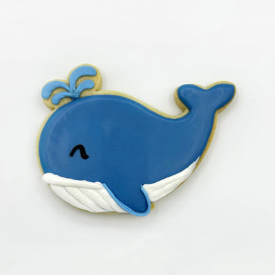 whale decorated sugar cookie from southern home bakery in orlando, florida