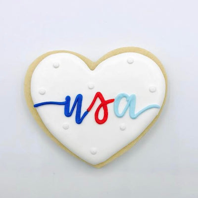USA Heart decorated sugar cookie from Southern Home Bakery in Orlando, Florida