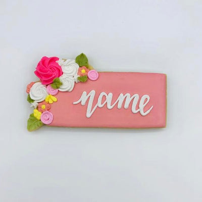 Custom decorated place card sugar cookie by Southern Home Bakery in Orlando, Florida