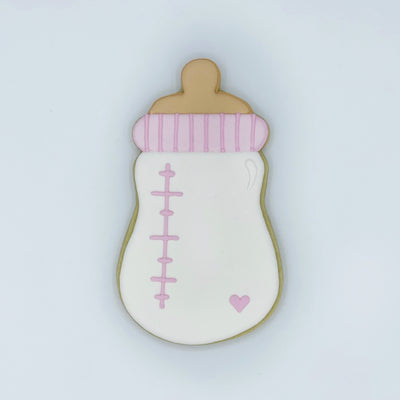 Custom decorated baby bottle sugar cookie by Southern Home Bakery in Orlando, Florida