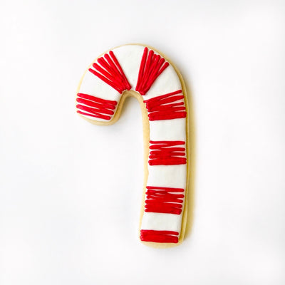 Custom decorated candy cane sugar cookie by Southern Home Bakery in Orlando, Florida