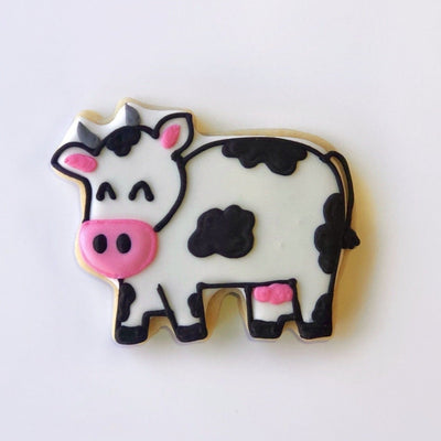Custom decorated cow sugar cookie by Southern Home Bakery in Orlando, Florida