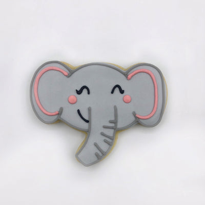Custom decorated elephant face sugar cookie by Southern Home Bakery in Orlando, Florida
