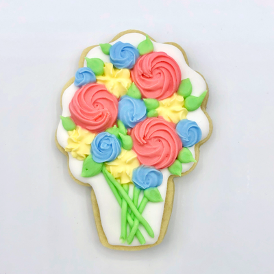 Custom Flower Bouquet decorated sugar cookie from Southern Home Bakery in Orlando, Florida