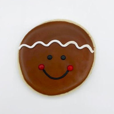 Custom decorated Gingerbread Man Face sugar cookie from Southern Home Bakery in Orlando, Florida