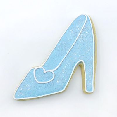 Custom decorated Glass Slipper sugar cookie from Southern Home Bakery in Orlando, Florida