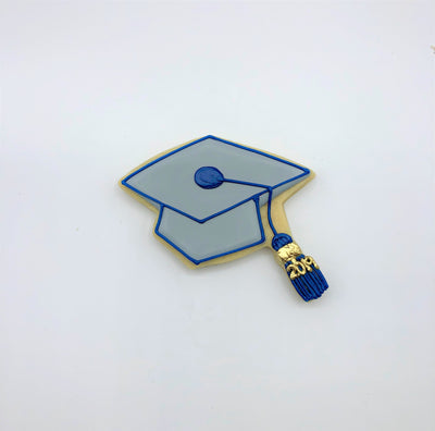 Custom decorated Graduation Cap sugar cookie by Southern Home Bakery in Orlando, Florida.
