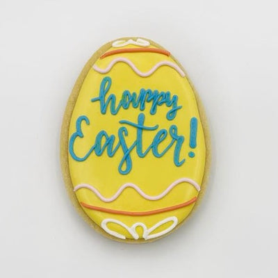 Custom decorated "Happy Easter" egg sugar cookie by Southern Home Bakery in Orlando, Florida