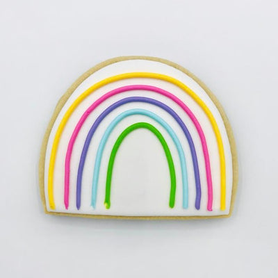 Custom decorated rainbow sugar cookie by Southern Home Bakery in Orlando, Florida