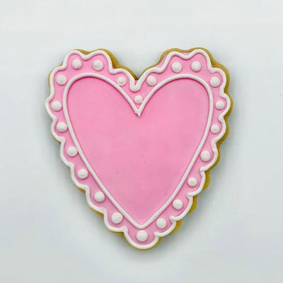 Custom Scalloped Heart decorated sugar cookie from Southern Home Bakery in Orlando, Florida