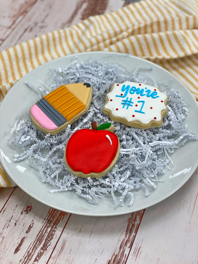 Custom decorated school cookie set by Southern Home Bakery in Orlando, Florida