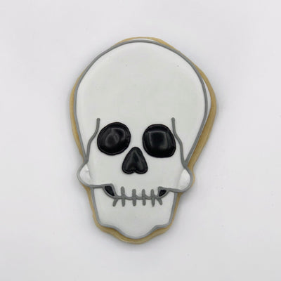 Custom decorated skull sugar cookie by Southern Home Bakery in Orlando, Florida