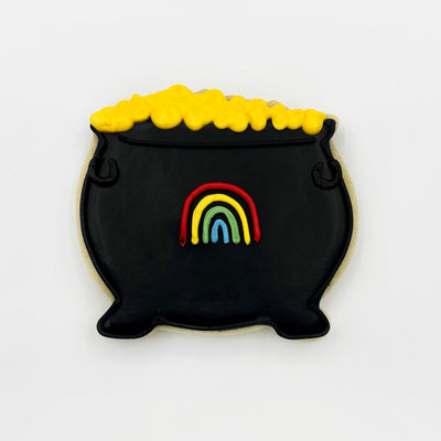 Custom pot of gold decorated sugar cookie from Southern Home Bakery in Orlando, Florida