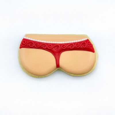 Custom decorated thong sugar cookie by Southern Home Bakery in Orlando, Florida.
