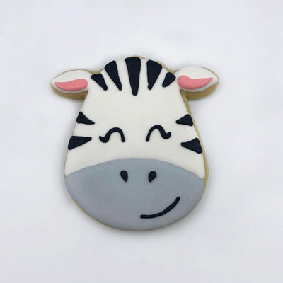 Custom decorated zebra sugar cookie by Southern Home Bakery in Orlando, Florida